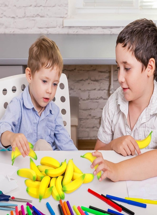 Lohoee 20 Pcs Banana Stress Toys Stretchy Banana Fidget Toys Bulk Mini PU Squeeze Toys for Kids Adults Stress Relief Party Favors Bag Fillers or Xmas Gift - Image 5